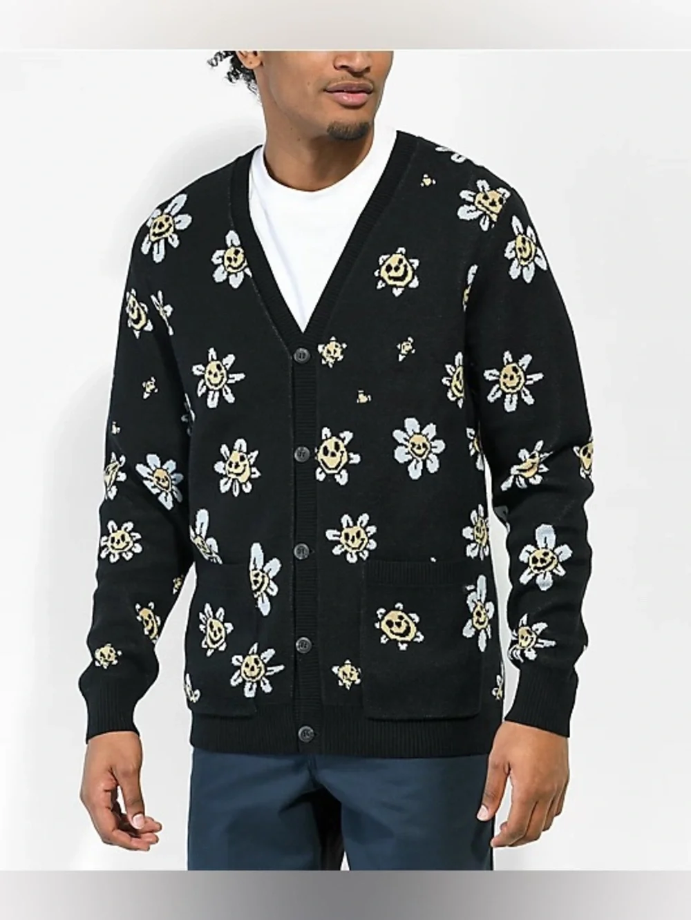 Vans Men’s Hilltop Black Cardigan Sweater - 2XL